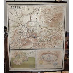 Athen [Ancient Afthens, Acropolis, Piraeus.] (Large Pull Down Map)